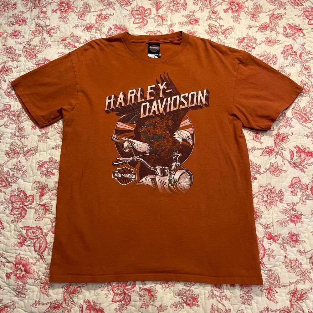 Harley-davidson Men's Orange T-shirt